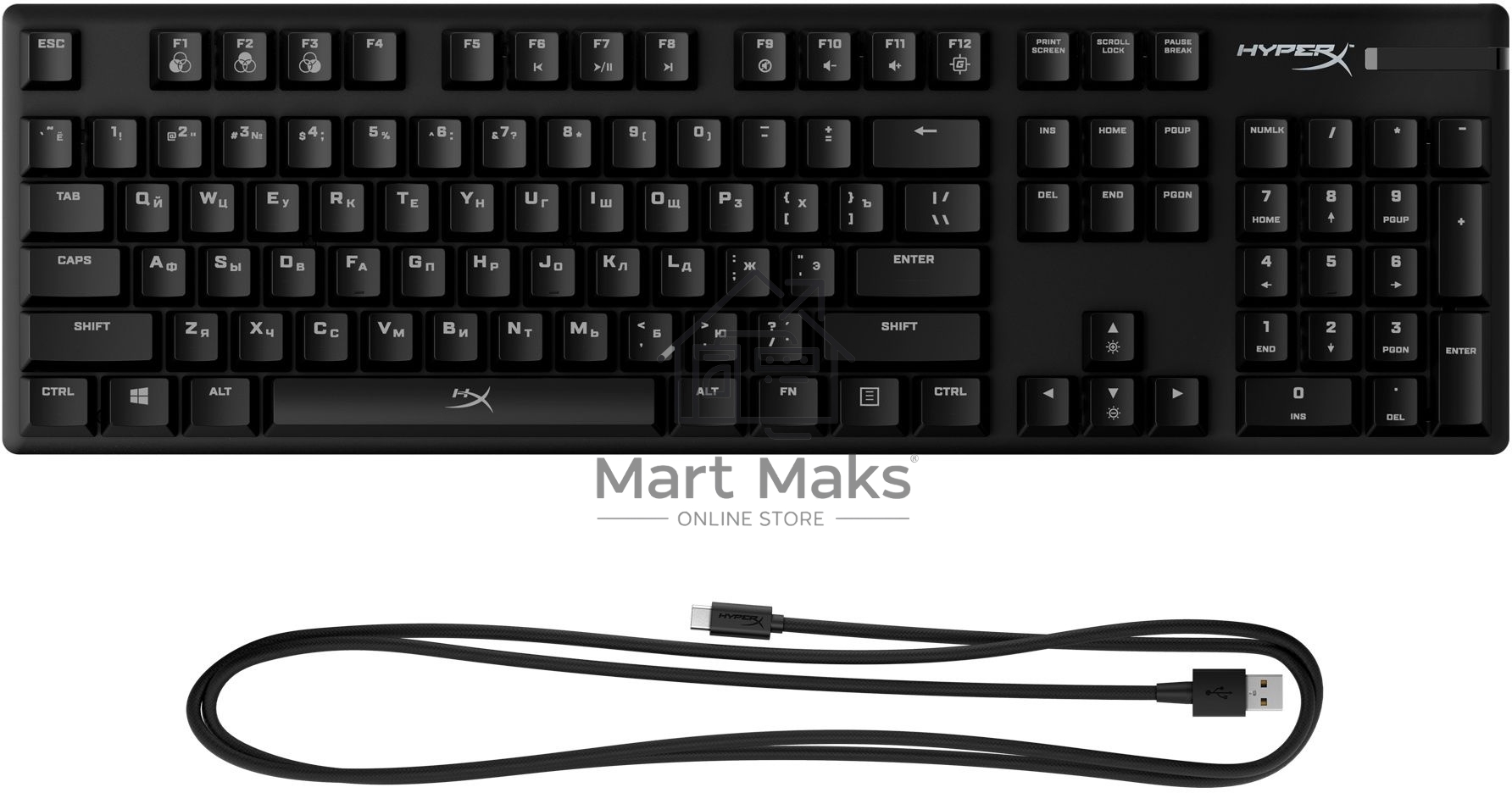 Клавиатура HyperX Alloy Origins (4P4F6AA#ABA) проводная, USB, черный
