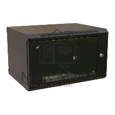 Шкаф коммутационный WRline (WR-TW-0966-GP-RAL9004) настенный 9U 600x600мм пер.дв.стекл 2 бок.пан. 60кг черный 520мм 500мм IP20 сталь