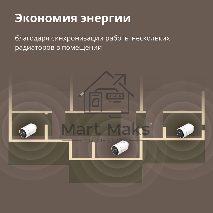 Термоголовка Aqara Smart Radiator Thermostat E1 (SRTS-A01) для радиат. резьбовой