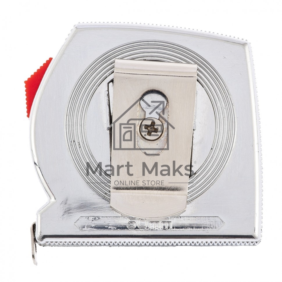 Рулетка Chrom, 2 м x 13 мм, хромированный корпус Matrix