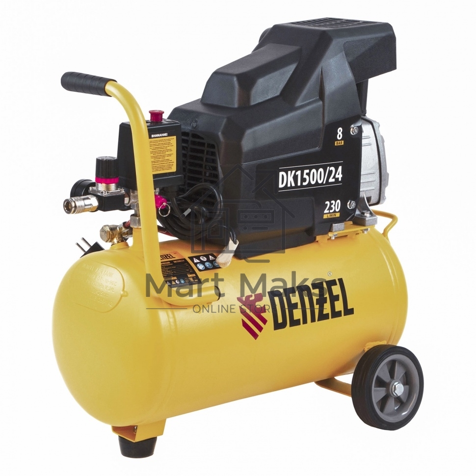 Компрессор Denzel воздушный DK1500/24,Х-PRO 1,5 кВт, 230 л/мин, 24 л 58063