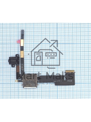 Шлейф аудио разъема с коннектором Sim карты для планшета Apple iPad 2