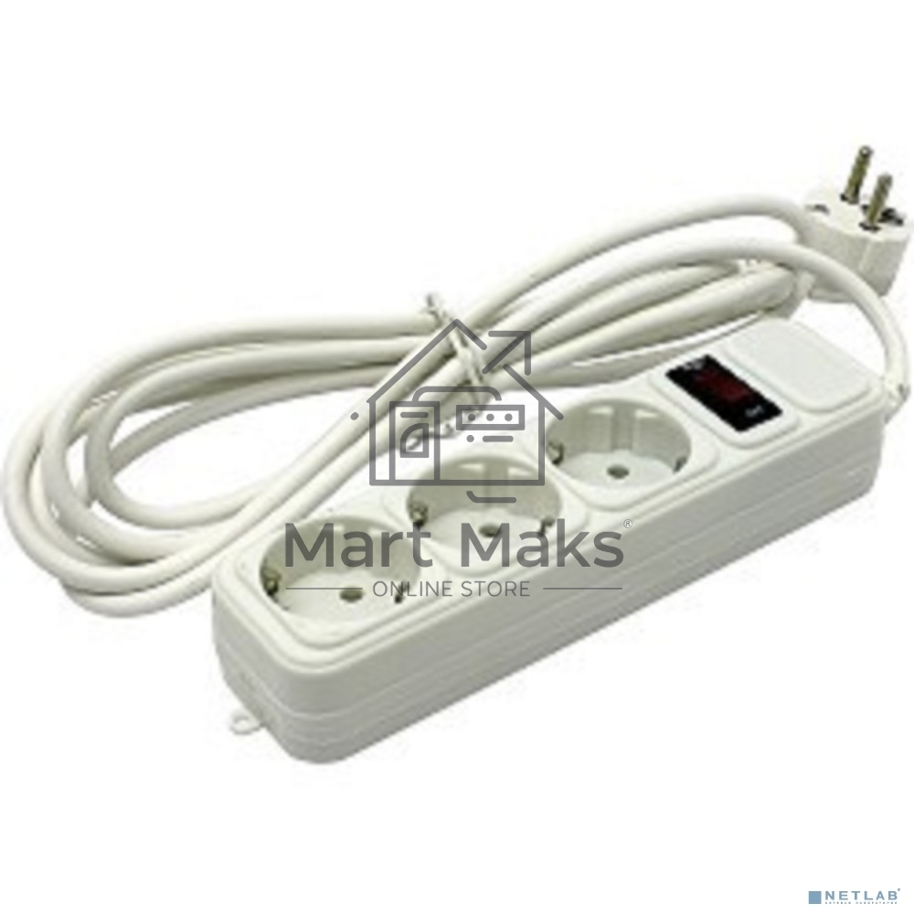 Сетевой фильтр ExeGate EX221184RUS SP-3-5W (3 розетки, 5м, евровилка, белый)