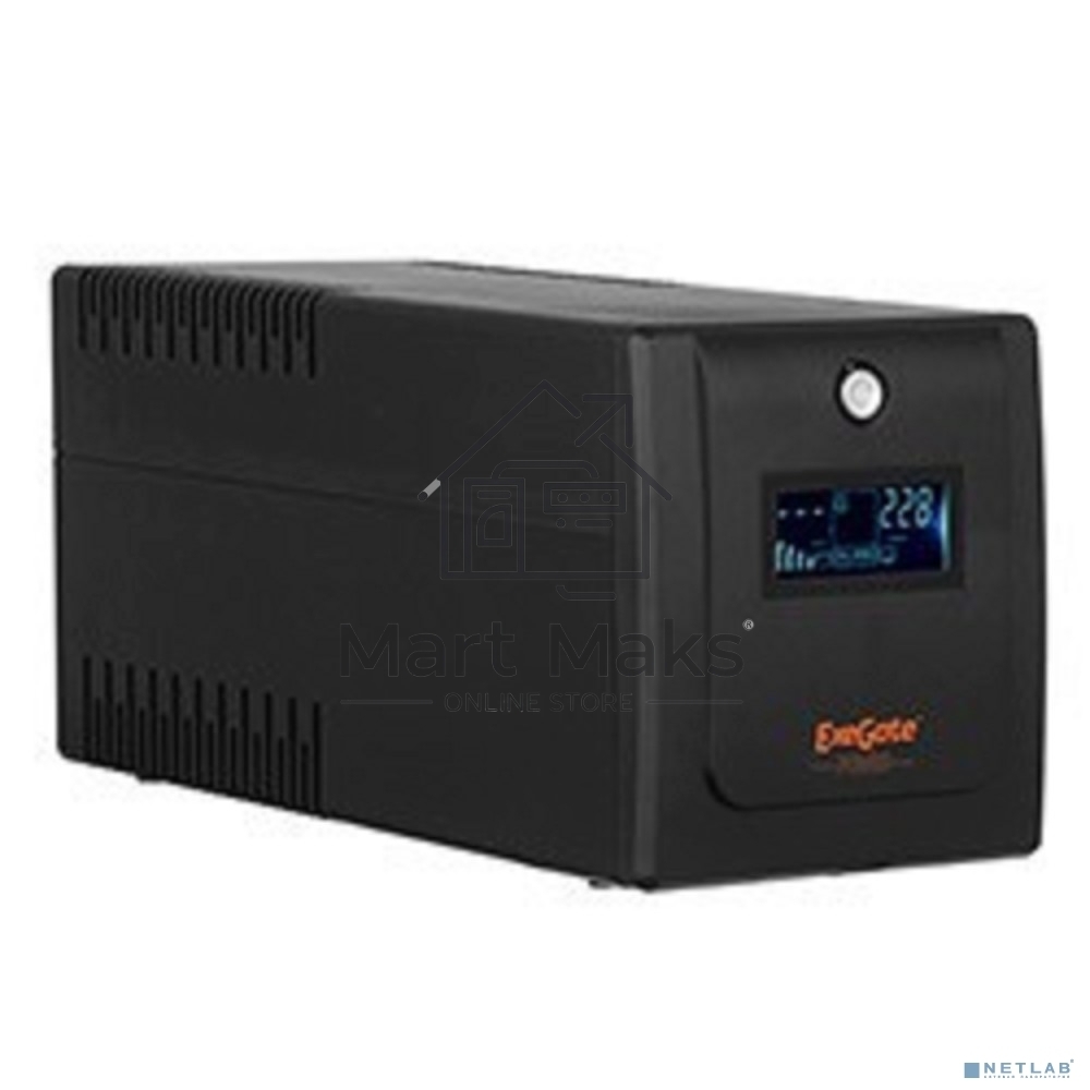 Источник бесперебойного питания ExeGate EP285580RUS SpecialPro Smart LLB-600.LCD.AVR.EURO.RJ.USB<600VA/360W, LCD, AVR, 2 евророзетки, RJ45/11, USB, Black>