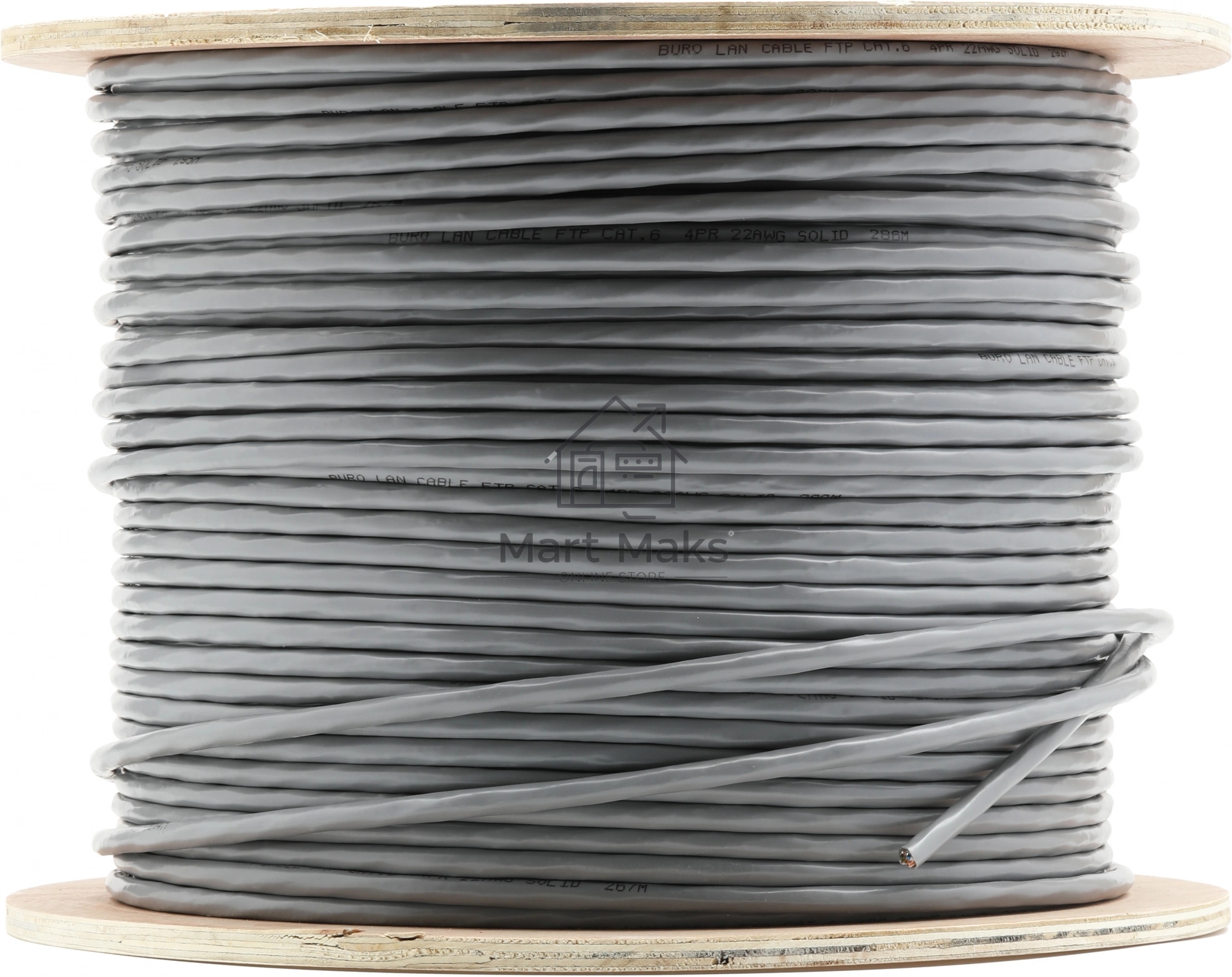 Кабель сетевой Buro BU-COP-055-FTP FTP 4 пары cat6 solid 0.55мм Cu 305м серый