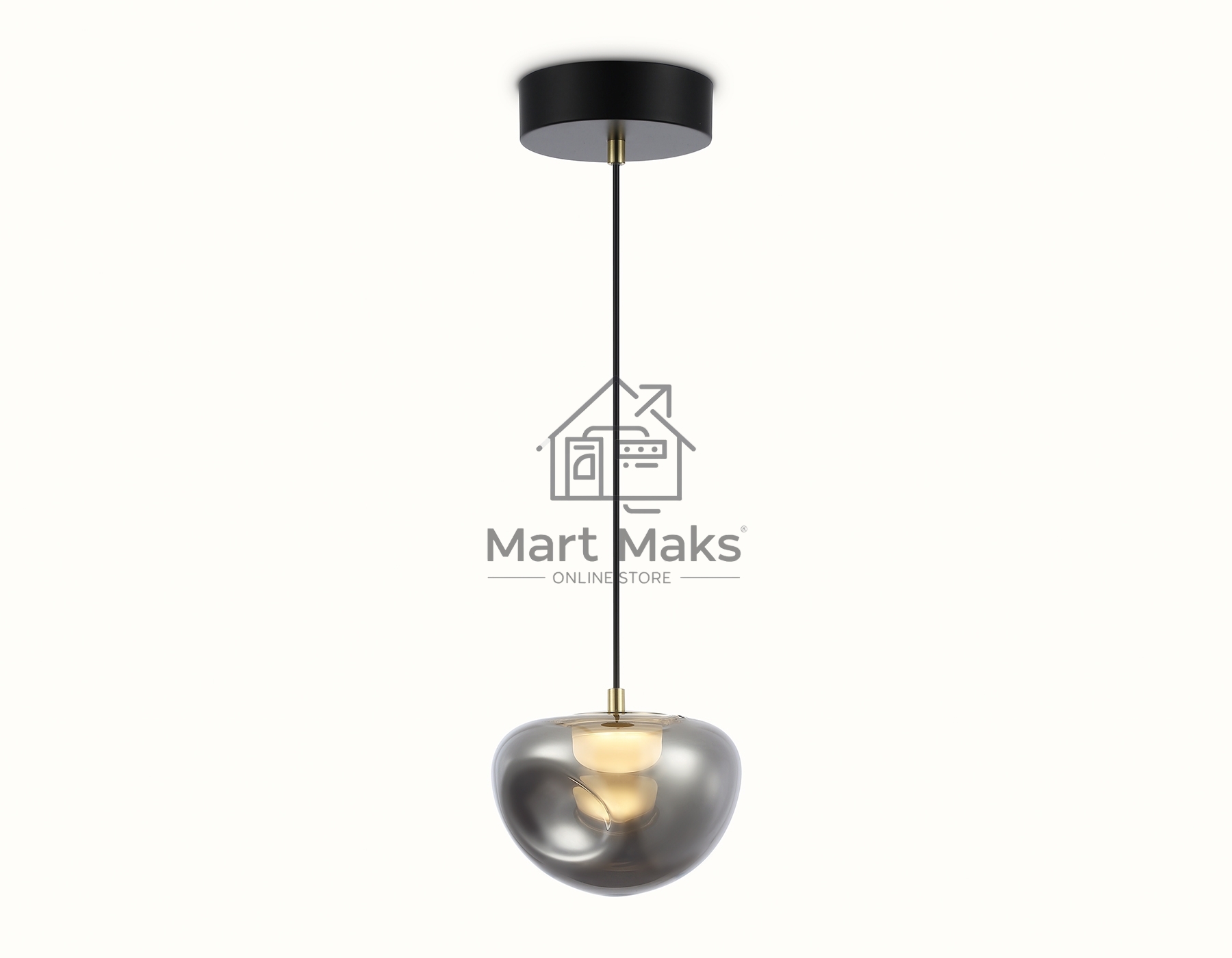 Подвесной светодиодный светильник Ambrella light LH12001 BK/GD/SM черный/золото/дымчатый 6W 3000K D180*145