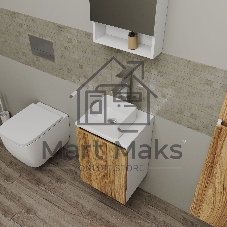 Комплект для ванной, 4 предмета (Тумба Bau Dream Blackwood 40, раковина BAU Mini 24х24, смеситель для раковины высокий Hotel Still, нержавеющая сталь, выпуск клик клак, хром)