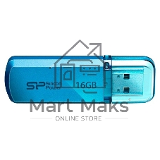 Флешка USB Silicon Power Helios 101 (SP016GBUF2101V1B), 16Gb, USB 2.0, Type-A, R/W 18/12, голубой