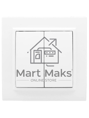 Выключатель 2-клавишный СП,10А, белый EKF Basic Минск