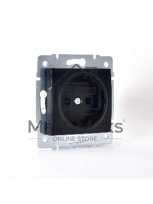 Механизм розетки 1-м СП Karina 16А IP20 без заземл. термопласт черный бархат LEZARD 707-4288-121B