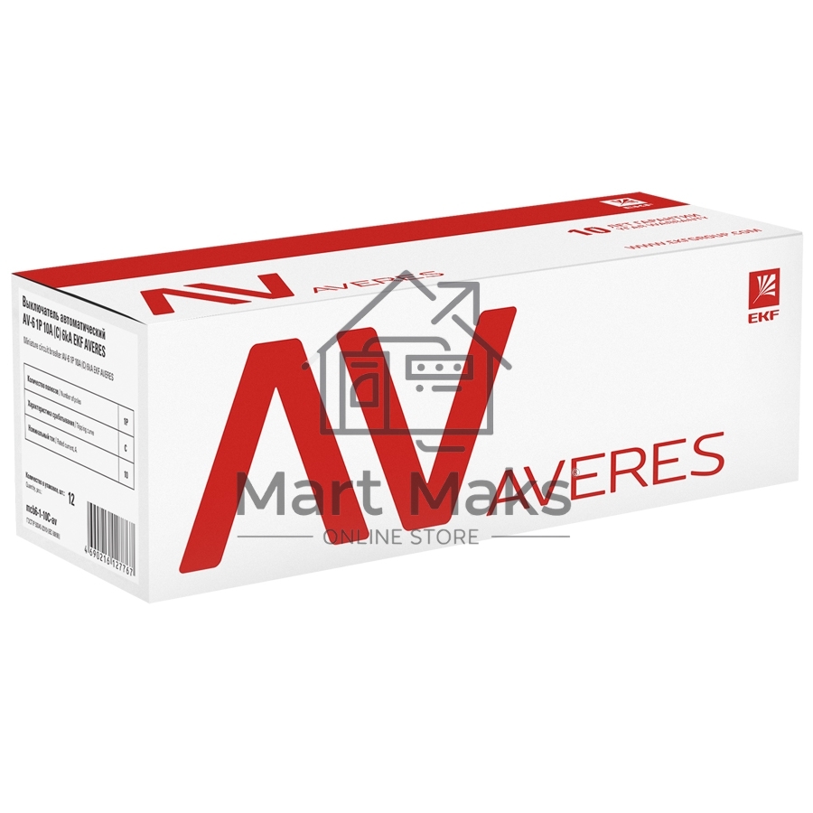 Автоматический выключатель Averes AV-6 (С) 4P 63А 6kA