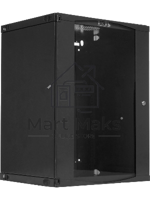 Шкаф настенный Next, 18U 550x450, стеклянная дверь, черный