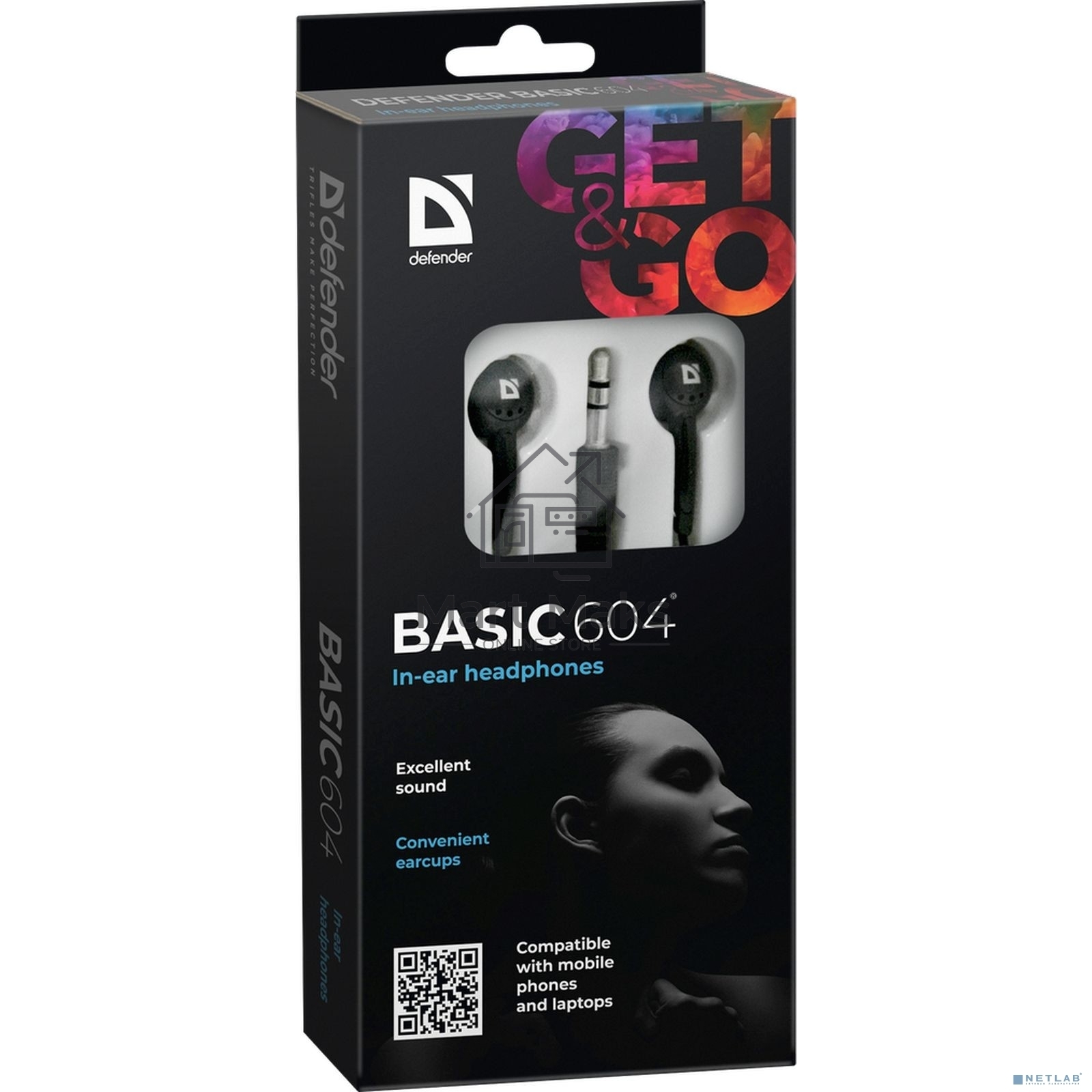 Наушники Defender Basic 604 вставки черный