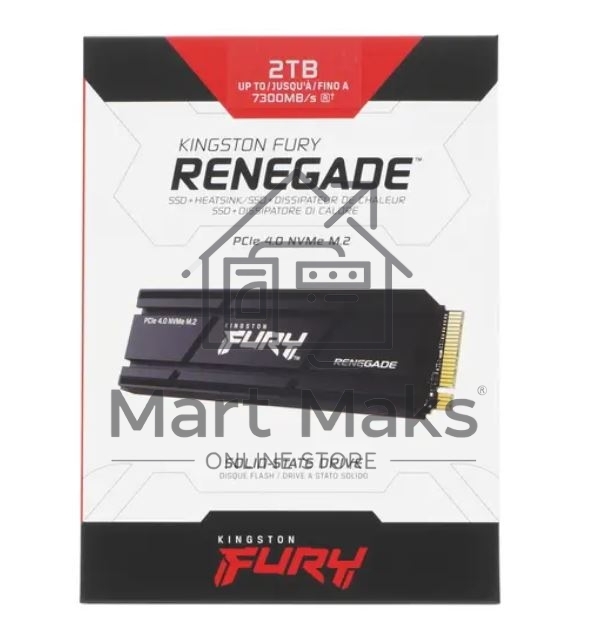 Накопитель SSD Kingston Fury Renegade, 2Tb, PCIe 4.0 x4, M.2 2280, NVMe, R/W 7300/7000