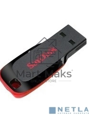 Флешка USB Sandisk CZ50 Cruzer Blade (SDCZ50-008G-B35), 8Gb, USB 2.0, R/W 15/4, черный/красный