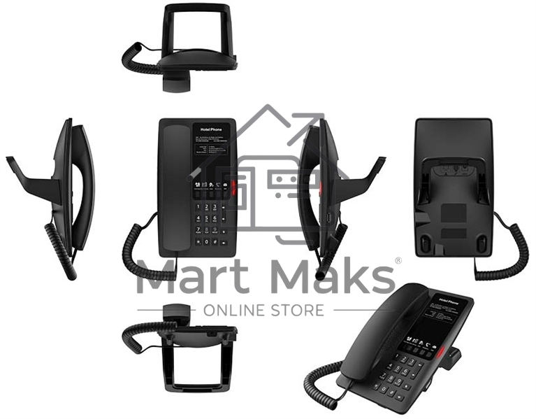 Гостиничный IP-телефон Fanvil H4W WIFI Hotel Phone 2 SIP Lines 1 USB Port for phone charging 5 Soft keys programmable service hotline 2.4GHz&5GHz,Wi-Fi 6 PoE HD Voice PSU
