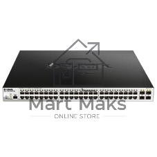 Коммутатор D-Link DGS-1210-52MPP/ME/B3A, 48×1 Гбит/с + 4×1 Гбит/с SFP, управляемый