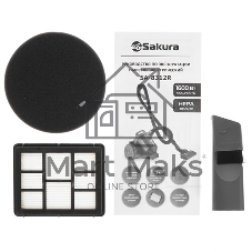 Пылесос Sakura SA-8315R красный/черный, 450/2400 Вт, уборка сухая, пылесборник контейнер 2 л