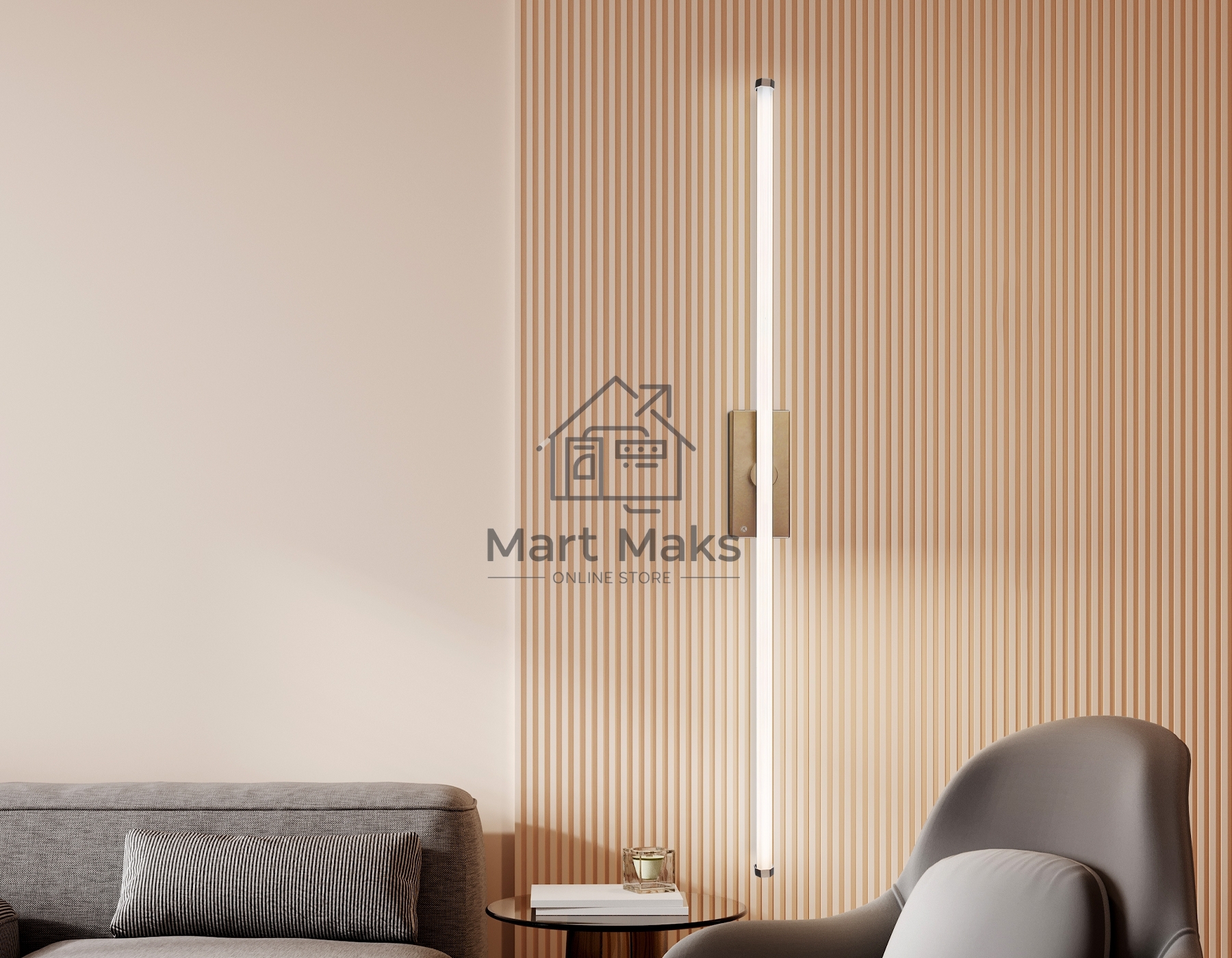 Настенный светодиодный светильник Ambrella light FL6123 CF кофе 14W 3000K-6400K 610*45*80