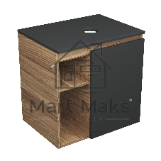 Тумба Bau Dream Blackwood 60 правая, графит, раковина BAU Spectrum mini 47х24