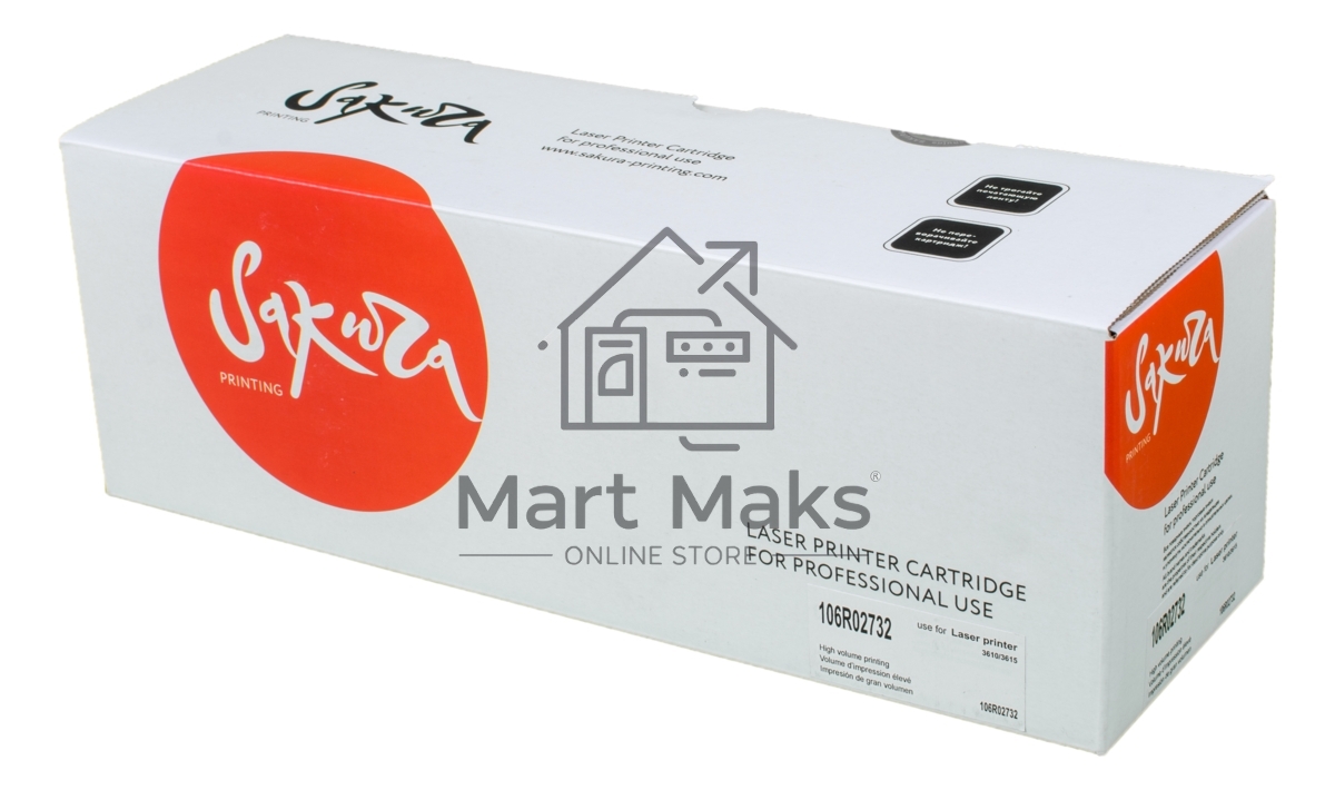 Картридж лазерный Sakura 106R02732 для Xerox Phaser 3610/3615n/dn, черный, 25300 к.
