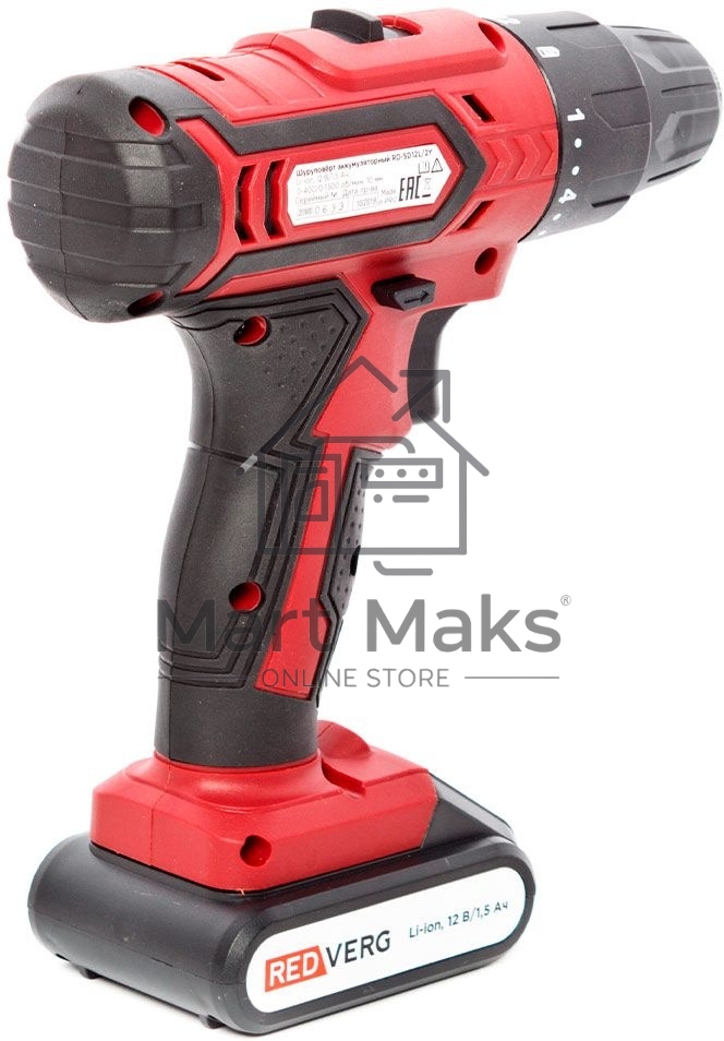 Дрель-шуруповерт RedVerg RD-SD12L/2Y, Аккумуляторная, 12В, Кейс