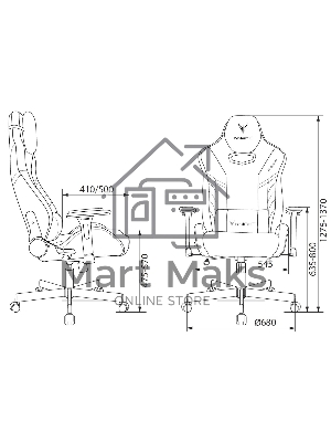 Кресло игровое Knight Thunder 5X черный эко.кожа крестов. металл