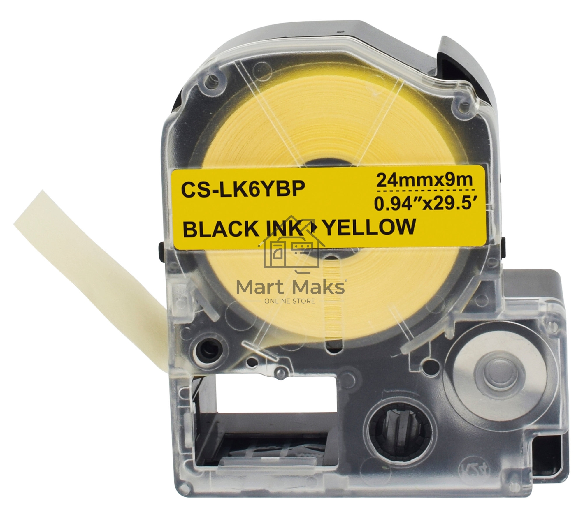 Картридж ленточный Cactus CS-LK6YBP черный шрифт, желтый фон (24 мм, 9 м) для Epson LW700/LW600P/LW1000P/Z700/Z900