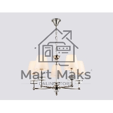 Люстра Ambrella light LH71001/5 BN/WH никель/белый E14*5 max 40W D670*1130