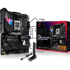 Материнская плата ASUS ROG STRIX X870E-E GAMING WIFI, AM5, AMD X870E, 4xDDR5, 4xSATA, 5xM.2, 2xPCIe 5.0 x16, 1xPCIe 4.0 x4, 1xPCIe 4.0 x1, DisplayPort, HDMI, 1x5Gb LAN, USB Type-C, 5x3.5 мм, 7.1, ATX
