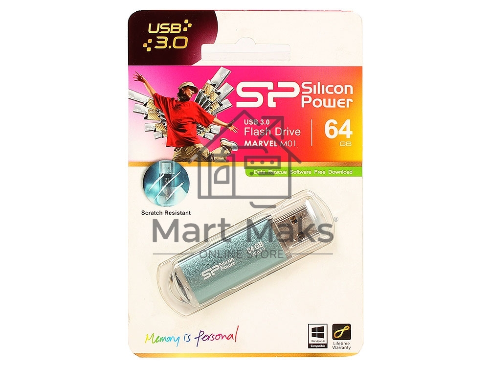 Флешка USB R/W R/W 64Gb Marvel M01 SP064GBUF3M01V1B USB3.0 синий