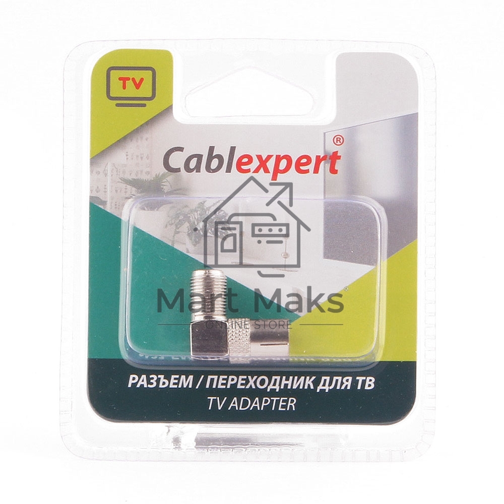 Переходник Cablexpert APL-FTVF-02, F (мама) / TV (мама), 90 градусов, блистер