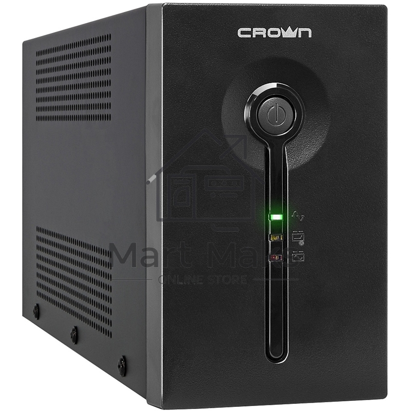 Источник бесперебойного питания CROWN ИБП CMU-SP650EURO 650VA, металл, 1x12V/7AH, розетки 2*EURO+1*IEC bybass CM000001490