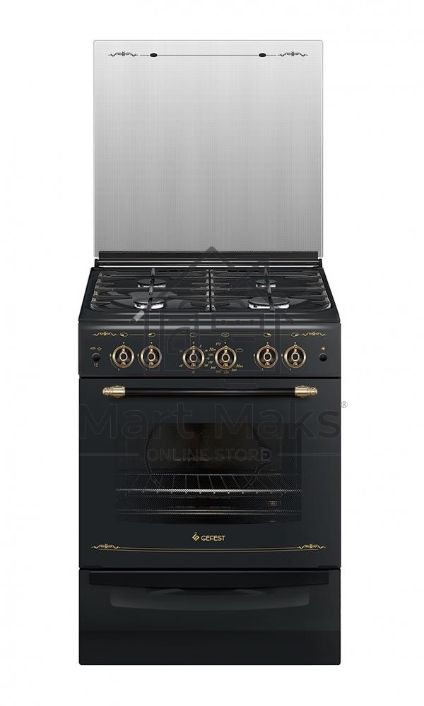 Плита газовая Gefest ПГ 6100-02 0183 черный, конфорок 4 шт, духовка 52 л, 60 см x 85 см x 60 см