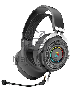 Наушники с микрофоном A4Tech Bloody G535P черный/серебристый 2м мониторные оголовье (G535P 4PIN+USB/BLACK+SILVER)