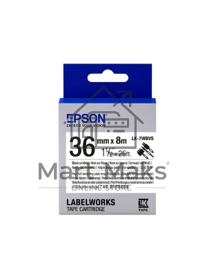Картридж ленточный Epson LK-7WBVS (C53S657014) черный на белом (36 мм 8 м) для LabelWorks LW-900P LW-900