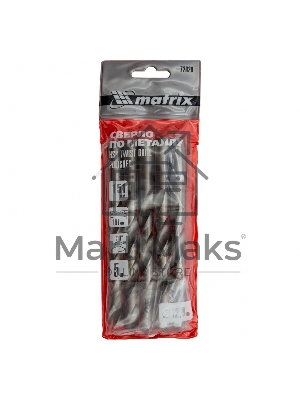 Сверло по металлу Matrix, 12 мм, полированное, HSS, 5 шт. цилиндрический хвостовик