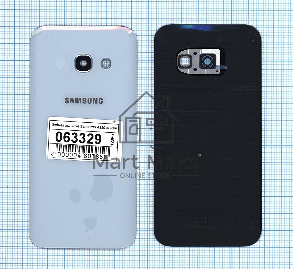 Задняя крышка для Samsung A320 Galaxy A3 (2017) синяя