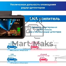 Видеорегистратор с радар-детектором TrendVision DriveCam Real 4K Signature LNA 2CH GPS ГЛОНАСС черный