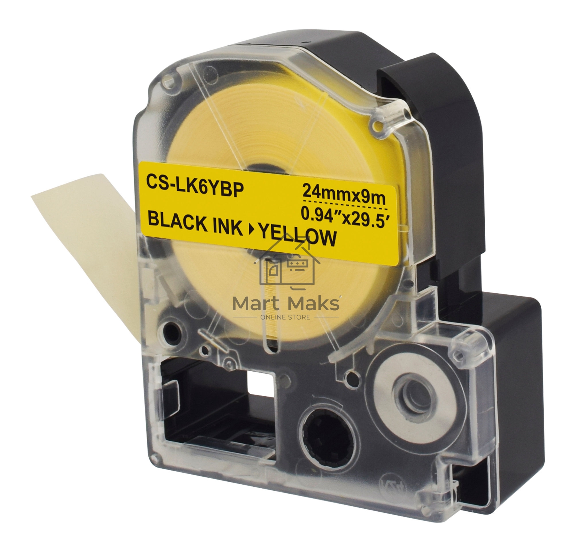 Картридж ленточный Cactus CS-LK6YBP черный шрифт, желтый фон (24 мм, 9 м) для Epson LW700/LW600P/LW1000P/Z700/Z900
