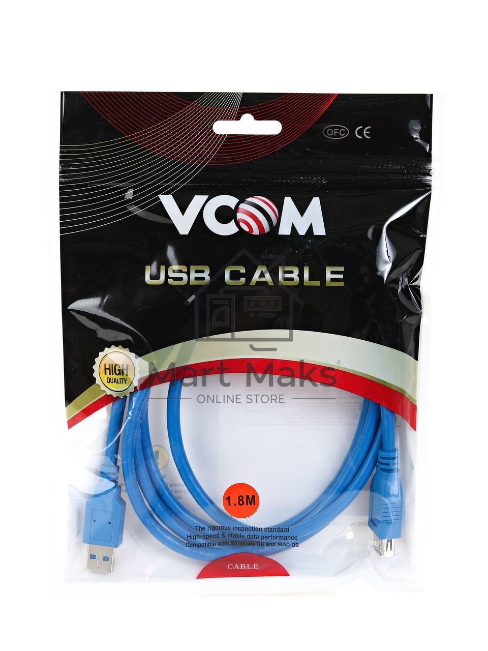 Кабель VCOM VUS7065-1.8M Кабель удлинительный USB3.0 Am-Af 1,8m