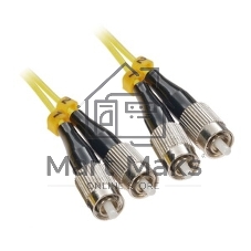 Патч-корд волоконно-оптический Hyperline FC-D2-9-FC/UR-FC/UR-H-1M-LSZH-YL(шнур) SM 9/125 (OS2), FC/UPC-FC/UPC, 2.0 мм, duplex, LSZH, 1 м