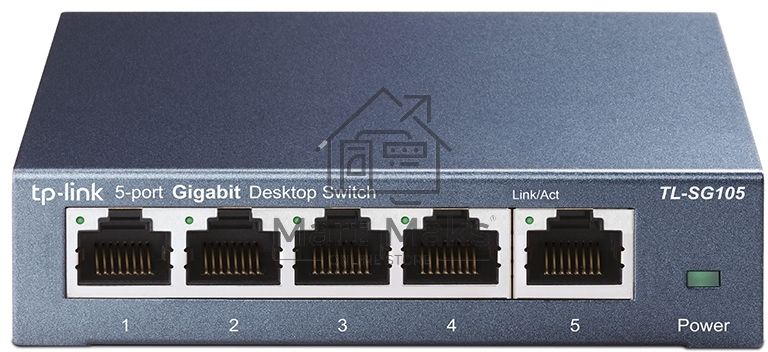 Коммутатор TP-Link SOHO TL-SG105 5-port Desktop Gigabit Switch, 5 10/100/1000M RJ45 ports, metal case