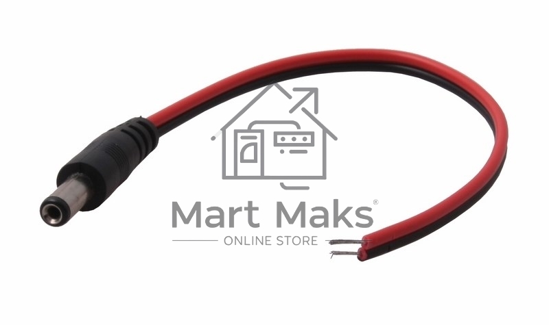 Разъем питания штекер 2.1х5.5x10 мм с проводом 20 см Rexant