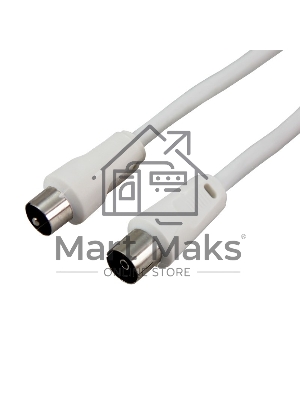 Шнур ТВ гнездо - ТВ штекер, длина 10 м етров, белый Rexant 18-0007