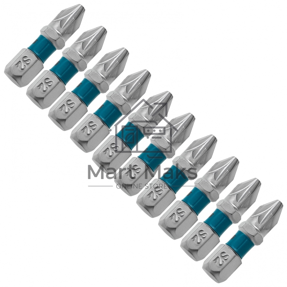 Набор бит GROSS РZ2x25, сталь S2, 10шт 11340