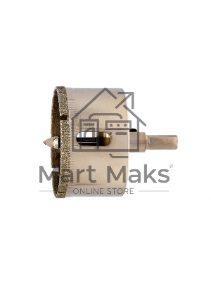 Сверло по керамической плитке и стеклу, 50 х 55 мм, 6 гр.хв-к, с центр. сверлом Сибртех