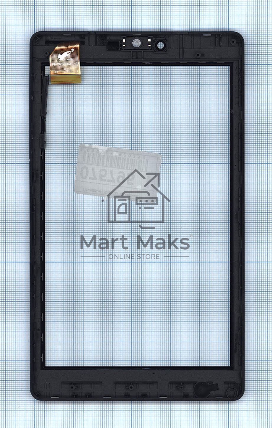 Сенсорное стекло (тачскрин) для Irbis TZ730, черное с рамкой