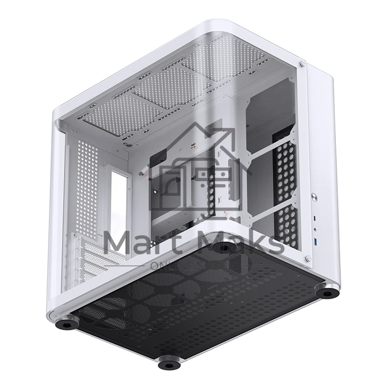 Компьютерный корпус без блока питания JONSBO TK-2, Midi-Tower, TG, no fans, 1xUSB-A 3.2 + 1xUSB-C 3.2, ATX, mATX, mITX White