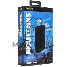 Портативный аккумулятор Perfeo Powerbank MOUNTAINS 30000 mAh/LED дисплей/PD + QC 3.0/Type-C/4 USB/Выход: 3A, max 22.5W White (PF_D0162)